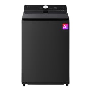 Vista frontal de Lavadora LG Carga Superior 20Kg AIDD EasyUnload Negro Brillante WT20NBTX6T